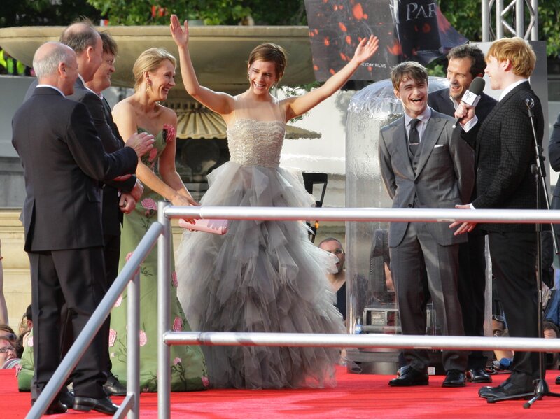 Actors on red carpet at premiere