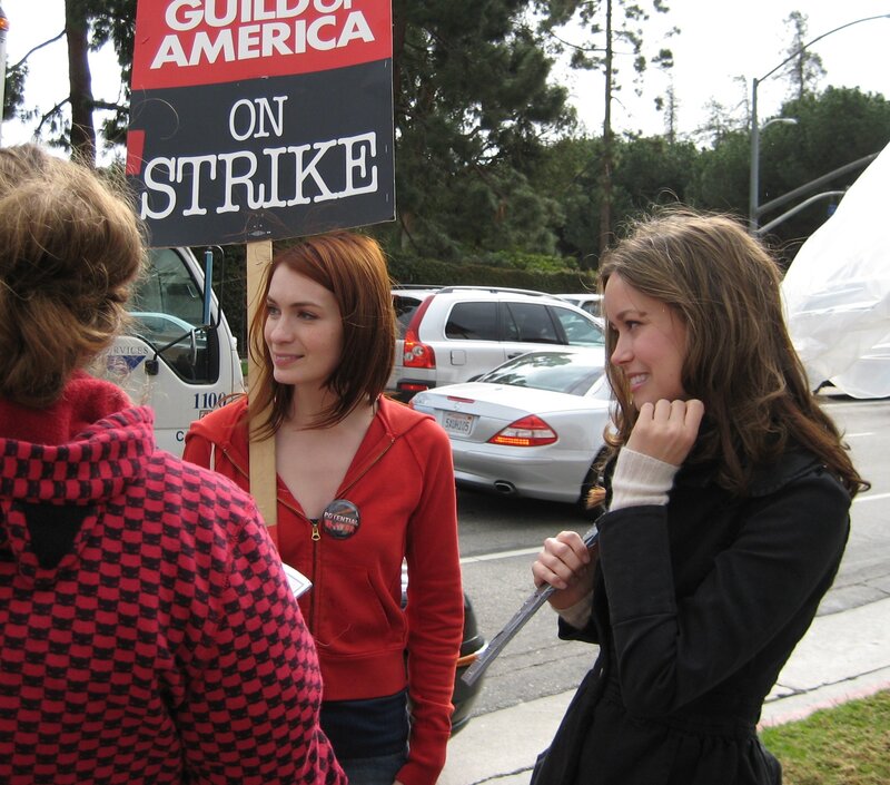 Actors on strike picket