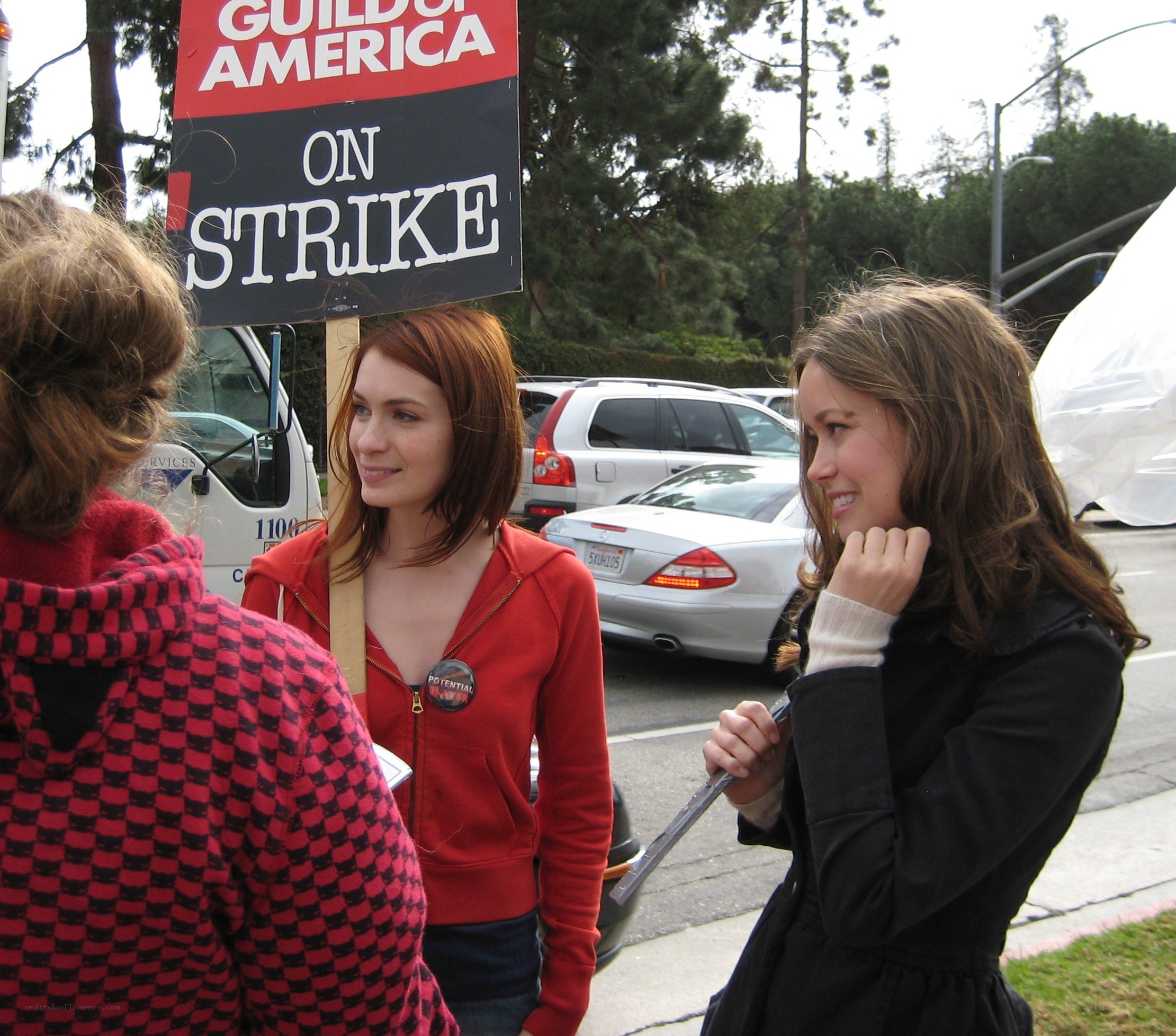Actors on strike picket