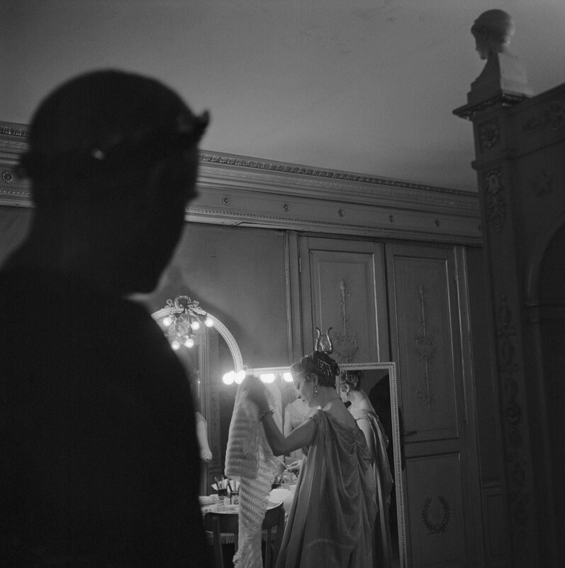 Actress in costume backstage