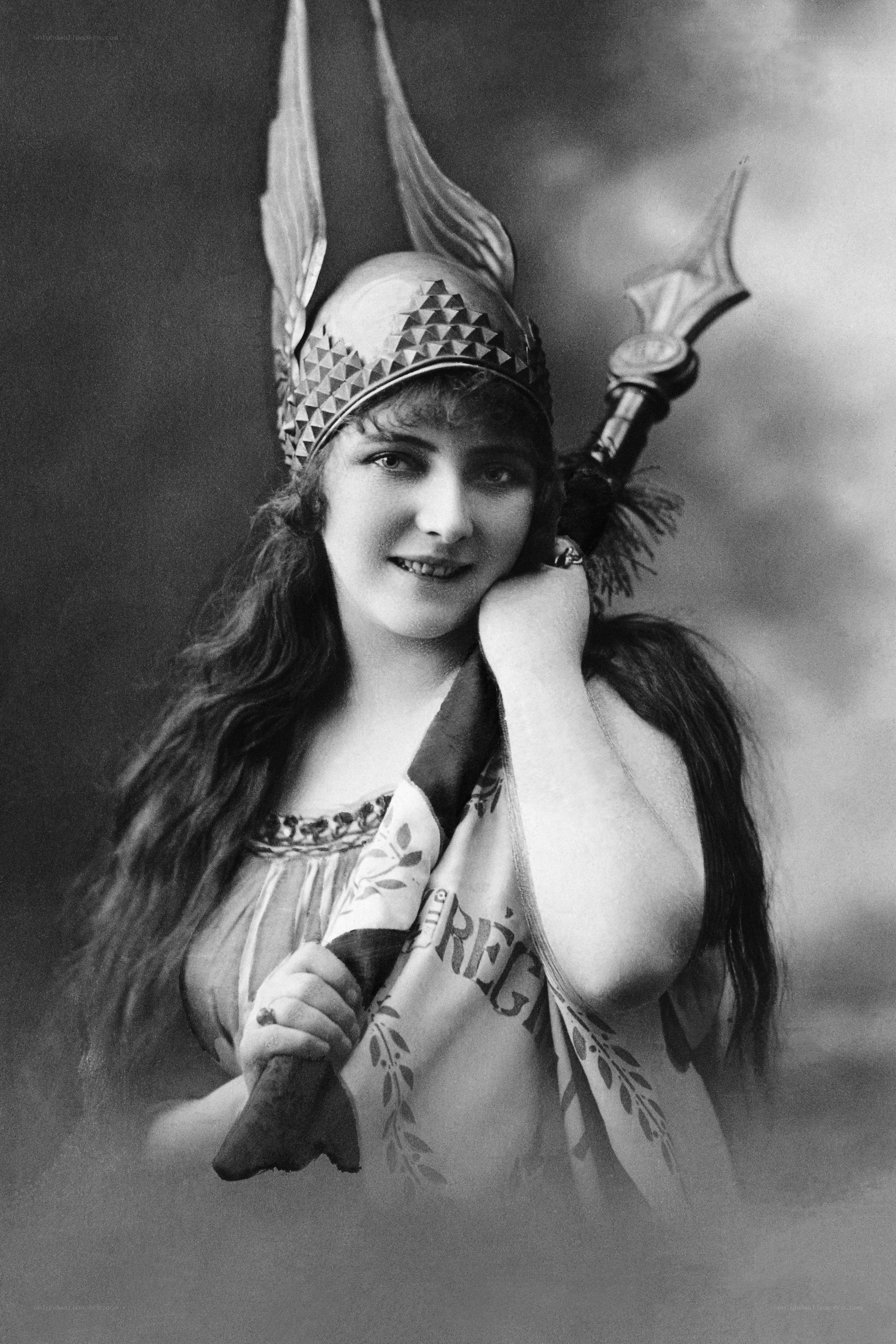 Actress in warrior costume