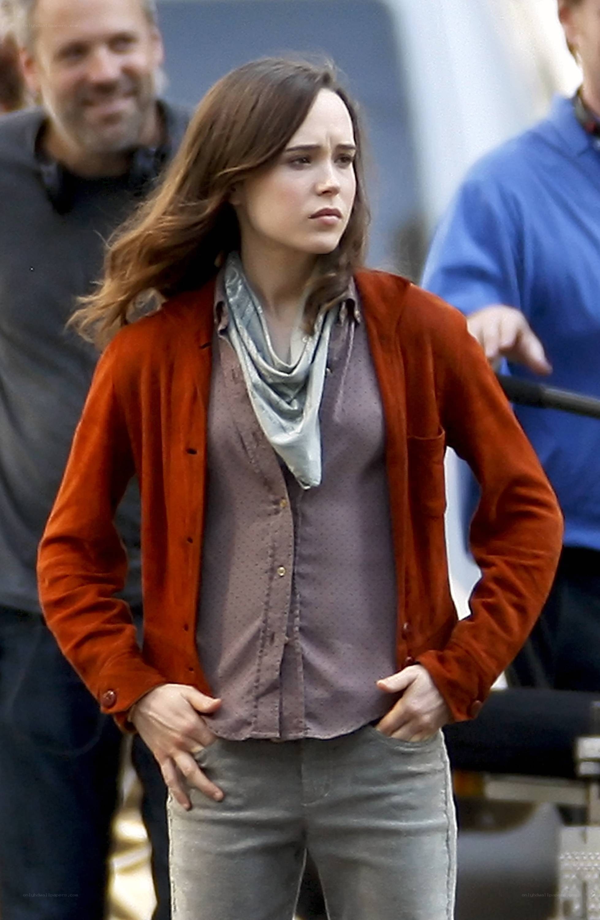 Actress on film set