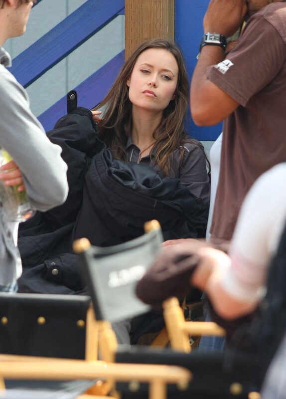 Actress on film set