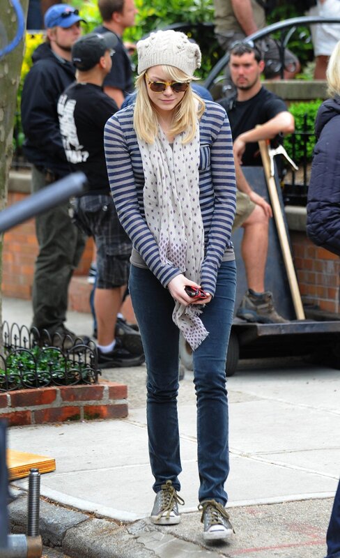 Actress on film set