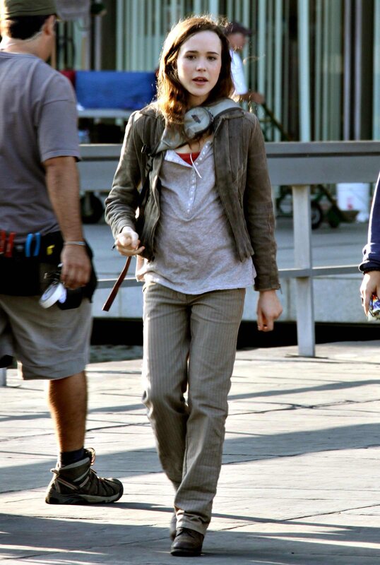 Actress on film set