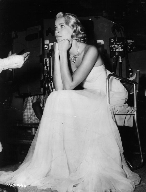 Actress on film set