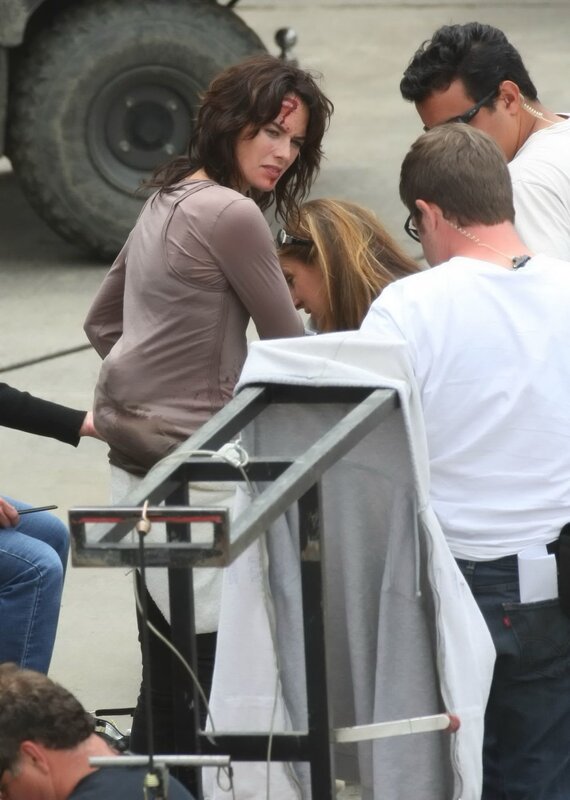 Actress on film set with injury