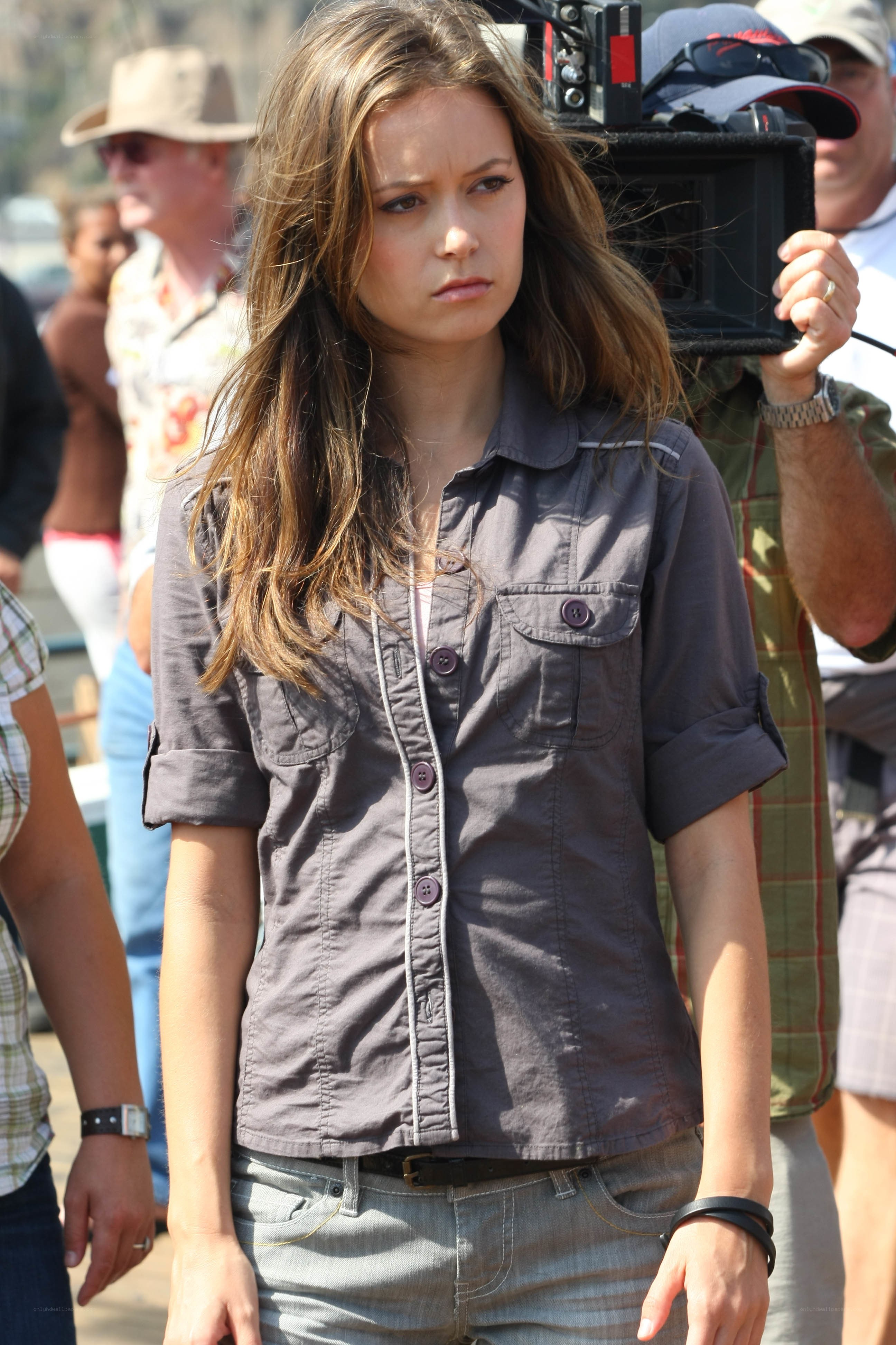 Actress on film set