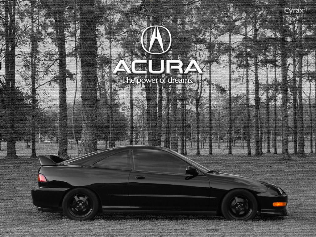 Acura car in forest