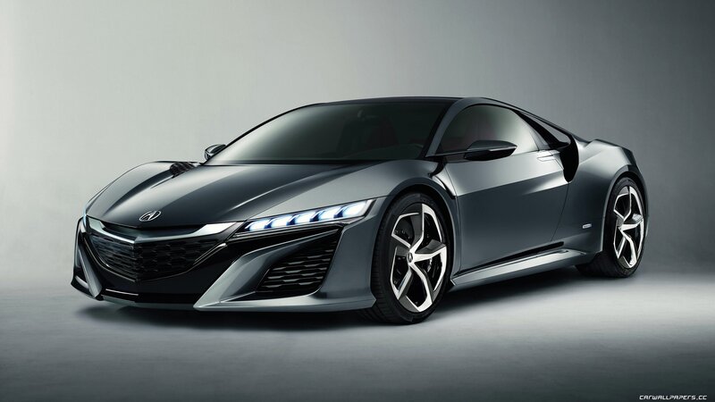 Acura NSX Concept Car — Gray, Dramatic, 3d Render, Headlights