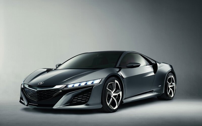 Acura NSX Concept Car — Gray, Dramatic, Photograph, Studio Lighting, Wheels