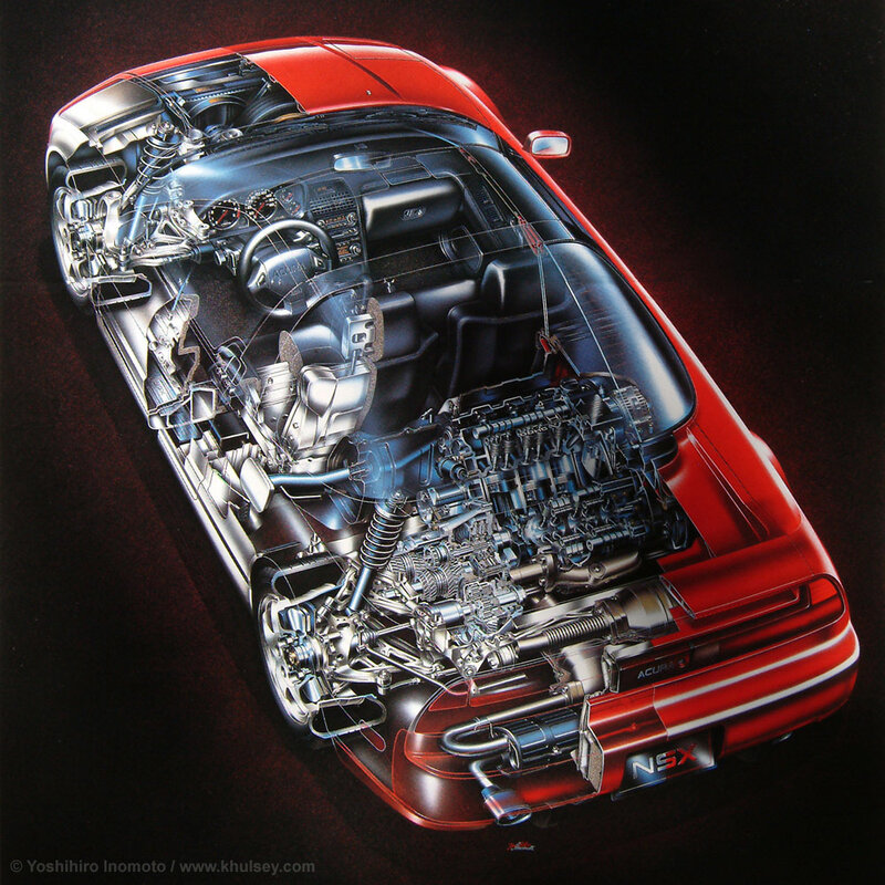 Acura NSX cutaway illustration