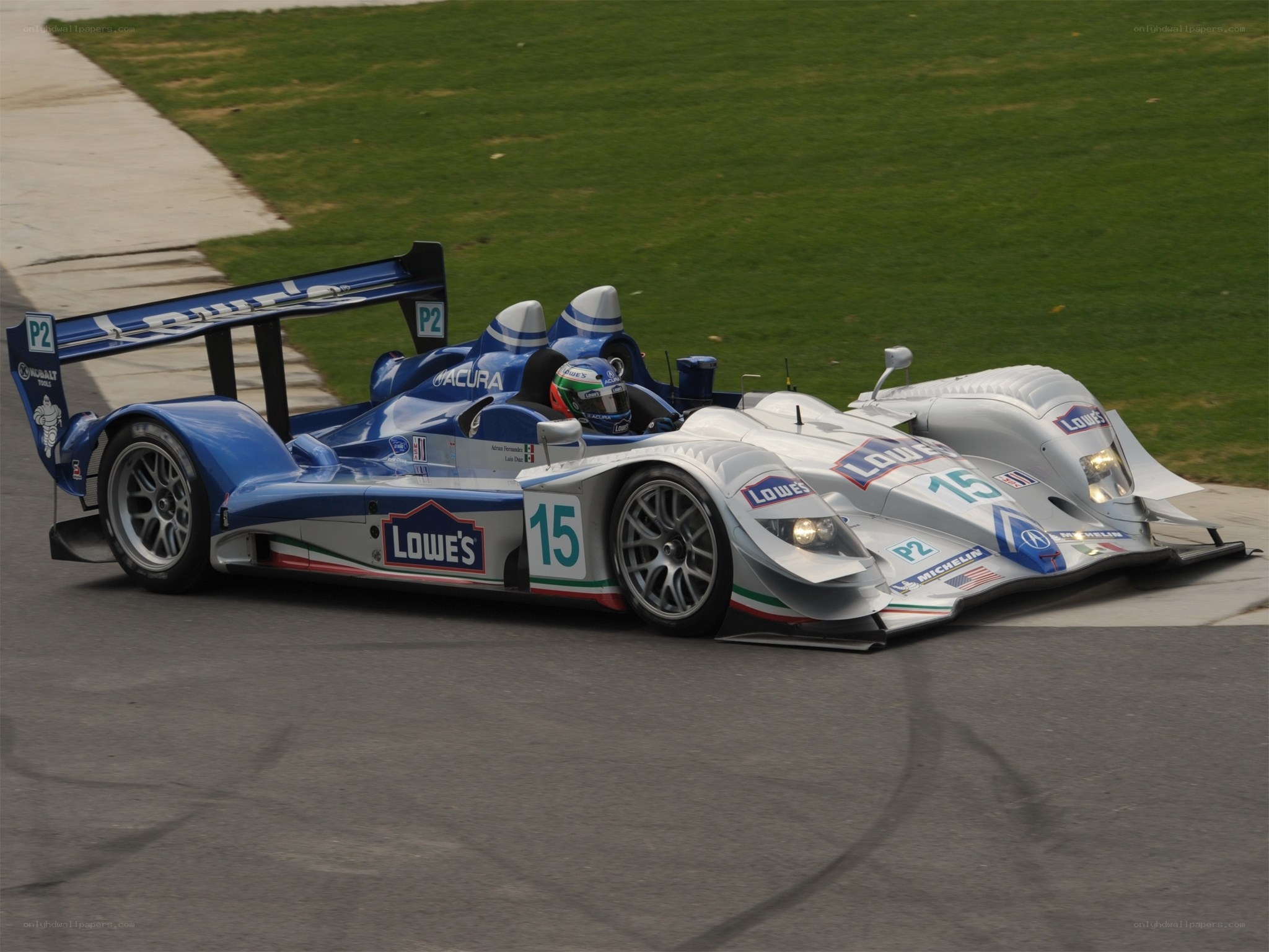Acura race car on track
