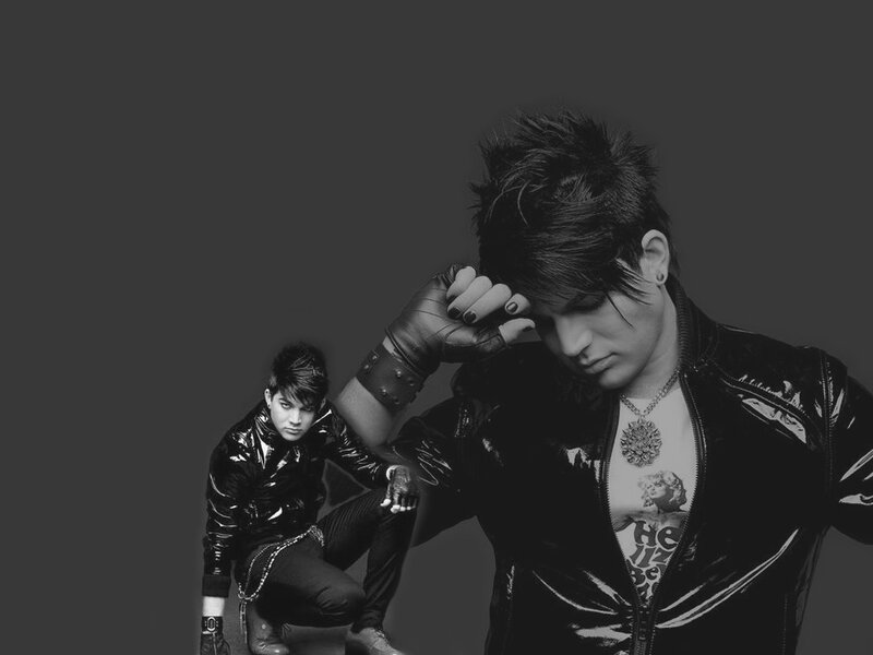 Adam Lambert in black and white