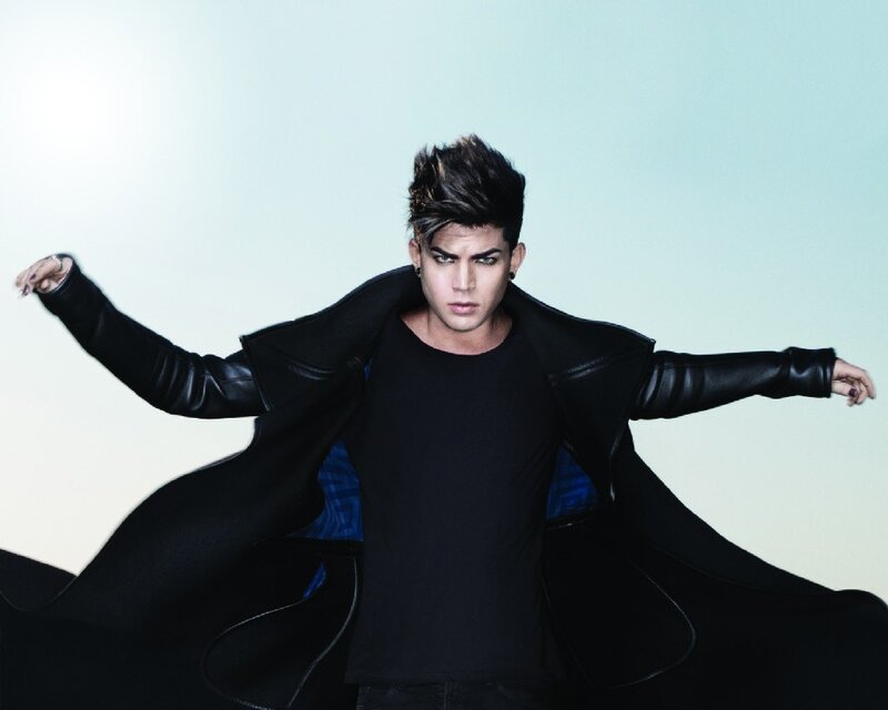 Adam Lambert in black coat