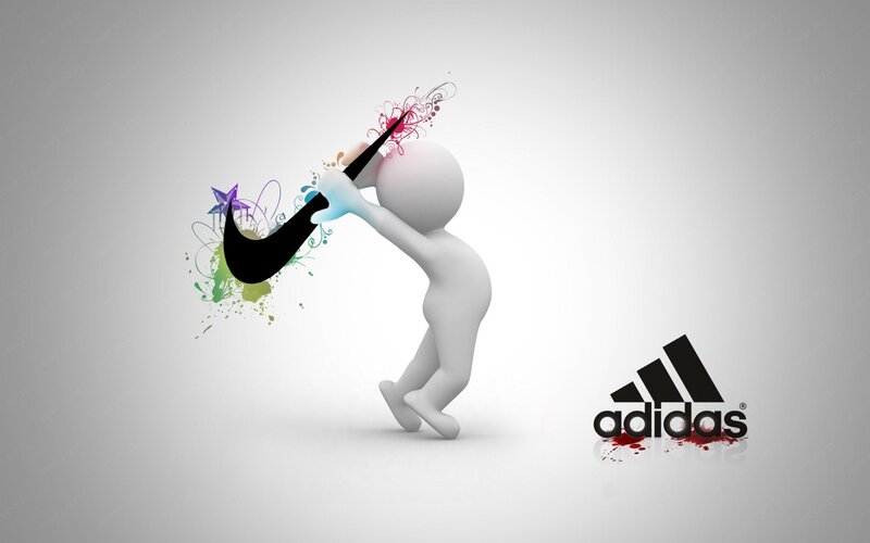 Adidas and Nike logo art