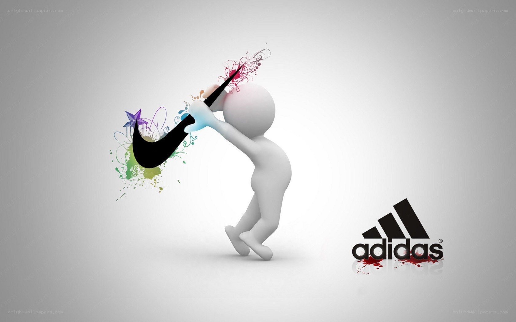 Adidas and Nike logo art