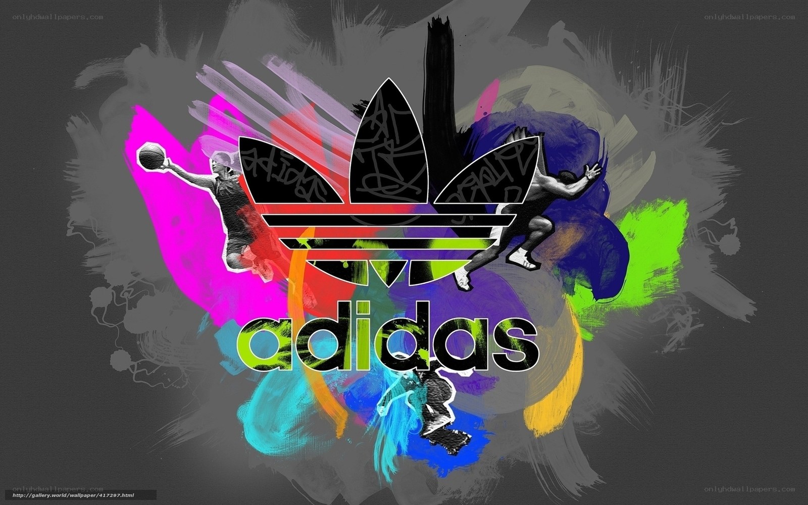 Adidas brand art with athletes