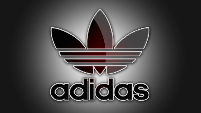 Adidas Logo — Black, Dramatic, Digital Art, Text