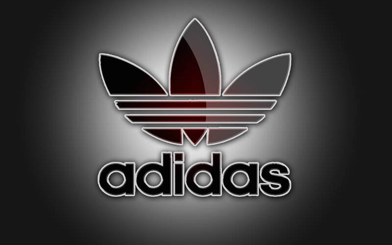 Adidas Logo — Black, Dramatic, Digital Art
