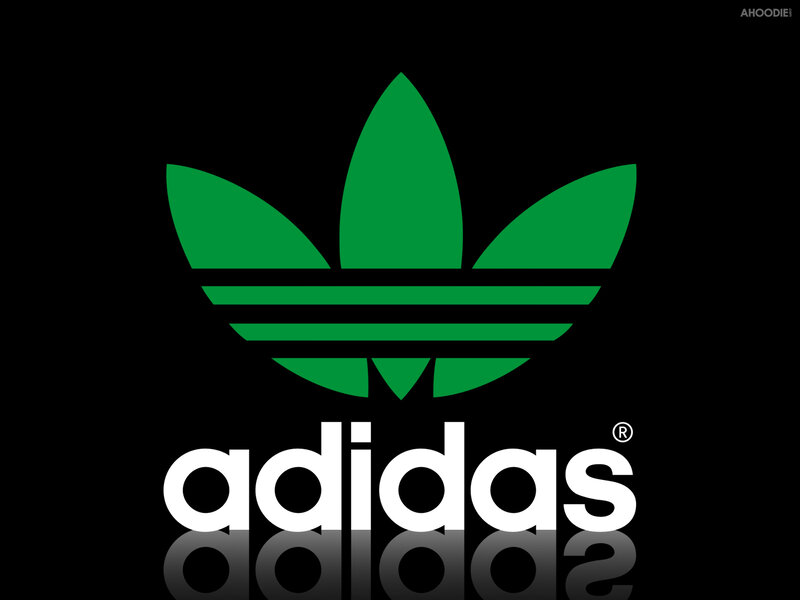 Adidas logo on black background