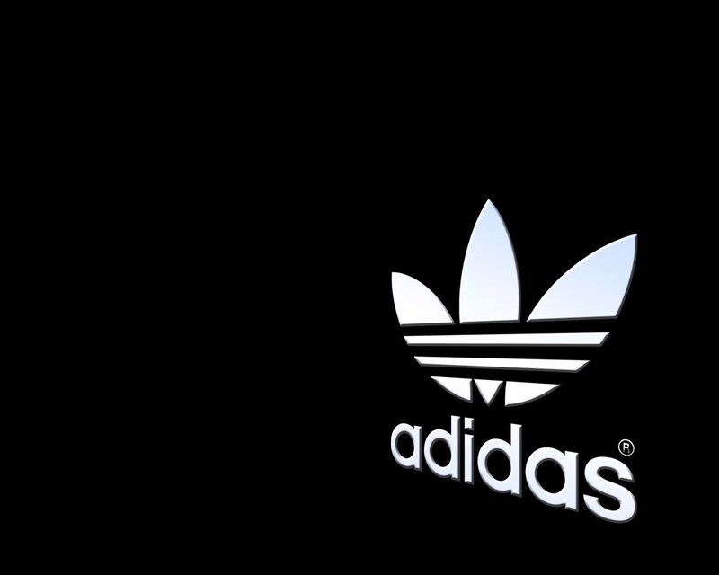 Adidas logo on black background