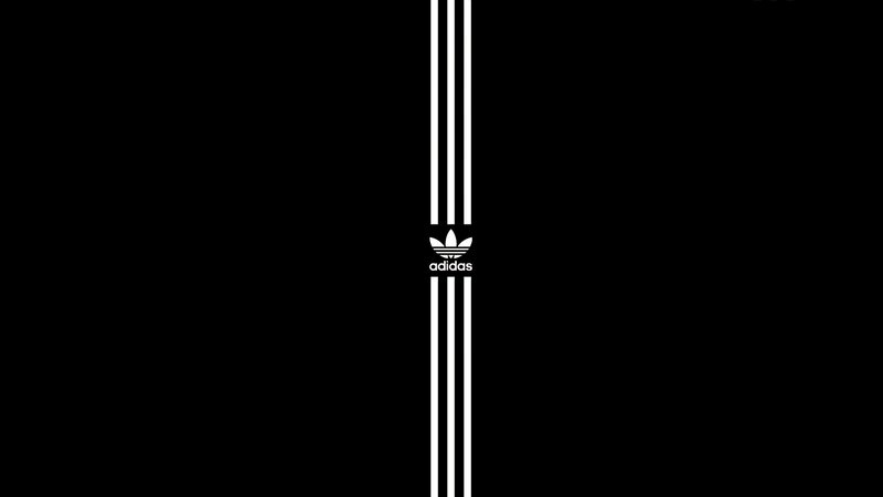 Adidas Logo on Black — Neutral, Minimalist, Three Stripes