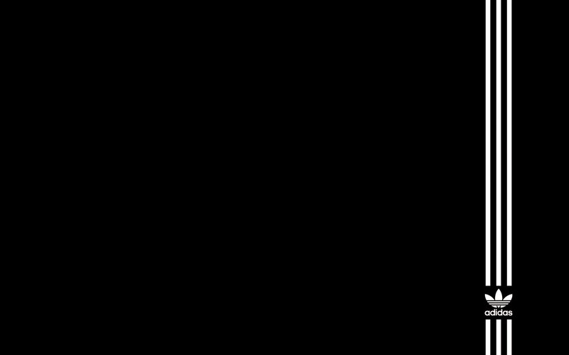 Adidas Logo on Black — Neutral, Minimalist, Three Stripes, White