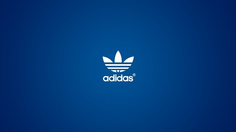 Adidas logo on blue background