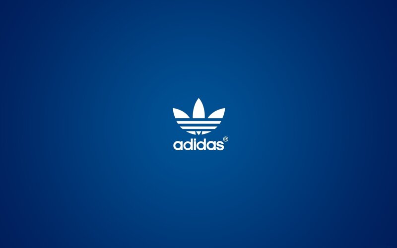 Adidas logo on blue background