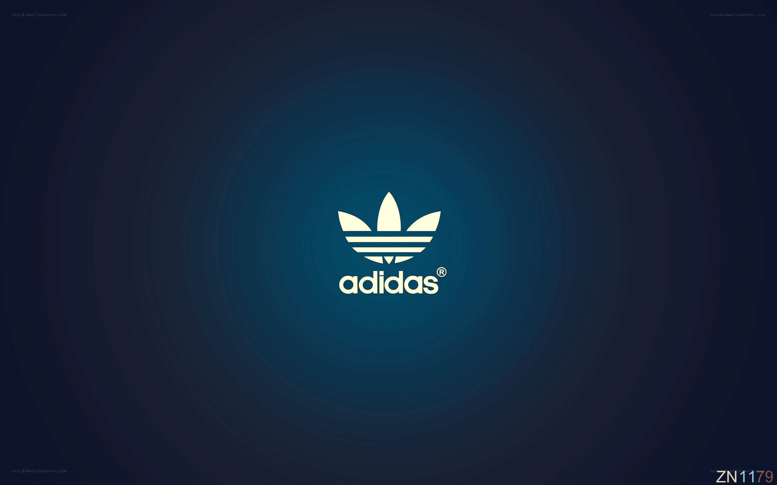 Adidas logo on blue background