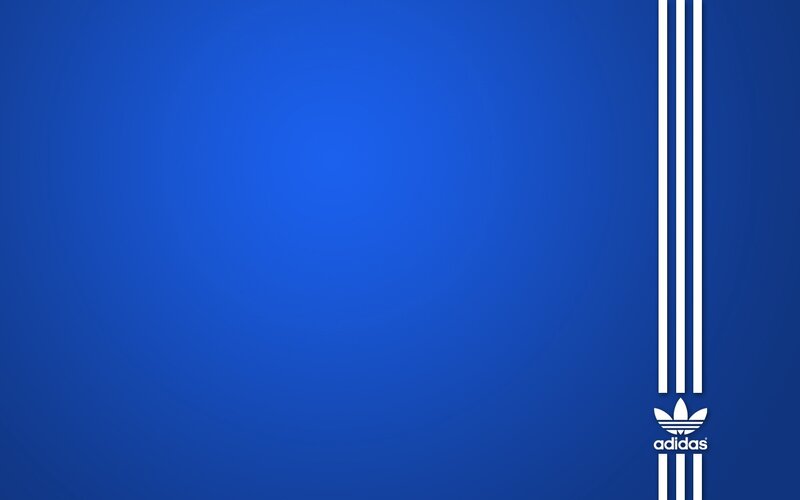 Adidas Logo on Blue Background — Clean