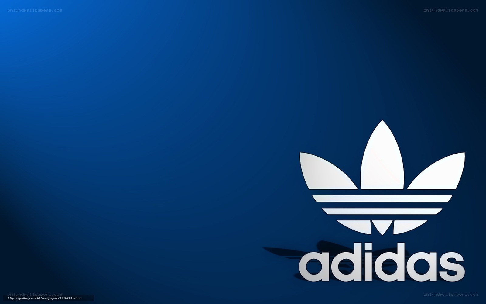 Adidas logo on blue background