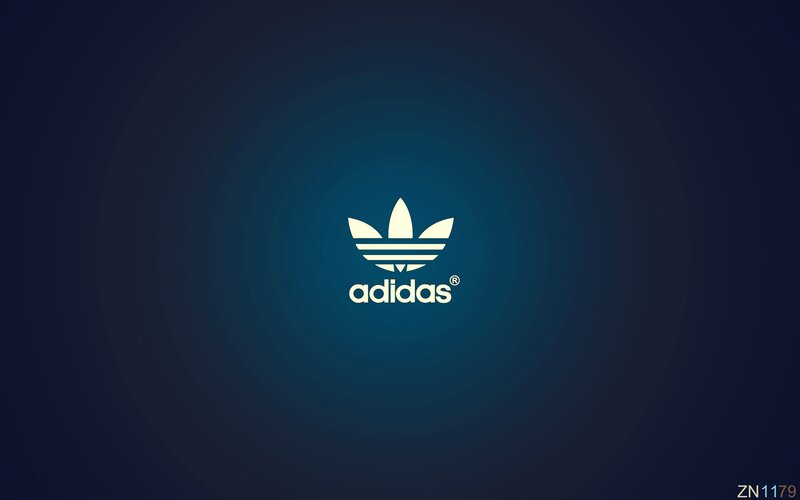 Adidas Logo on Blue — Calm, Minimalist, Text
