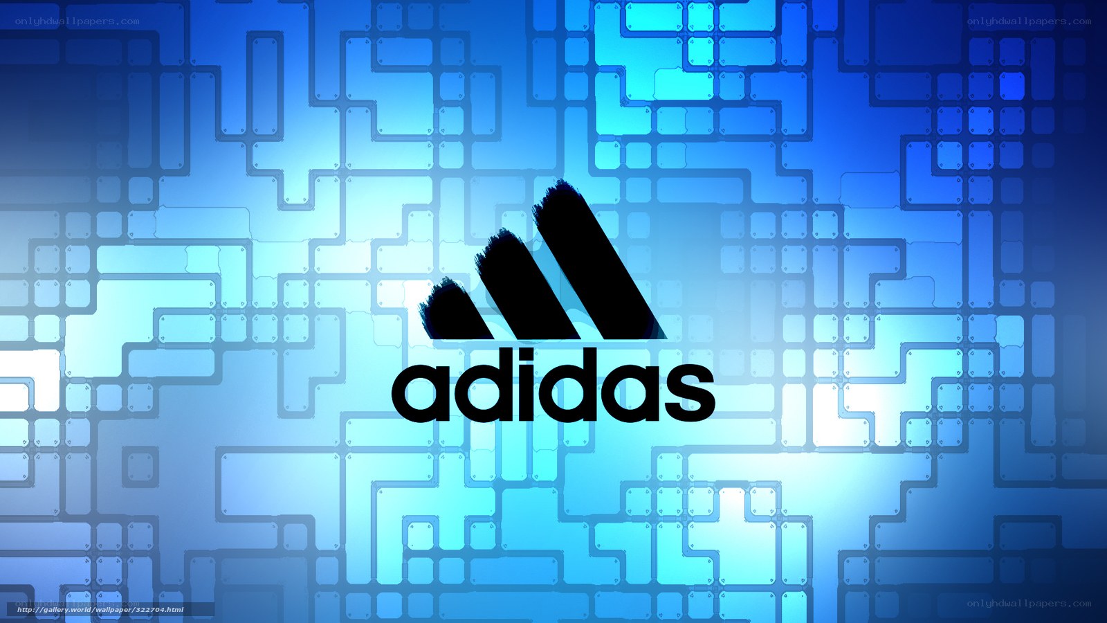 Adidas logo on blue circuit background