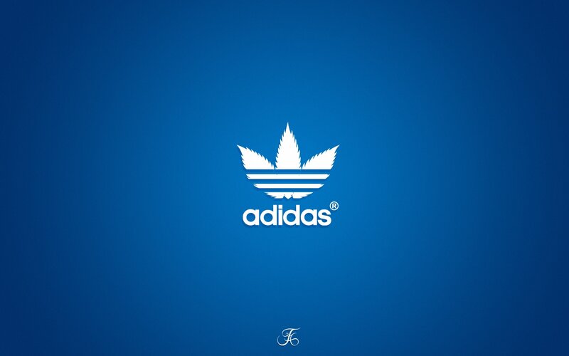 Adidas Logo on Blue — Minimalist, Vector Art