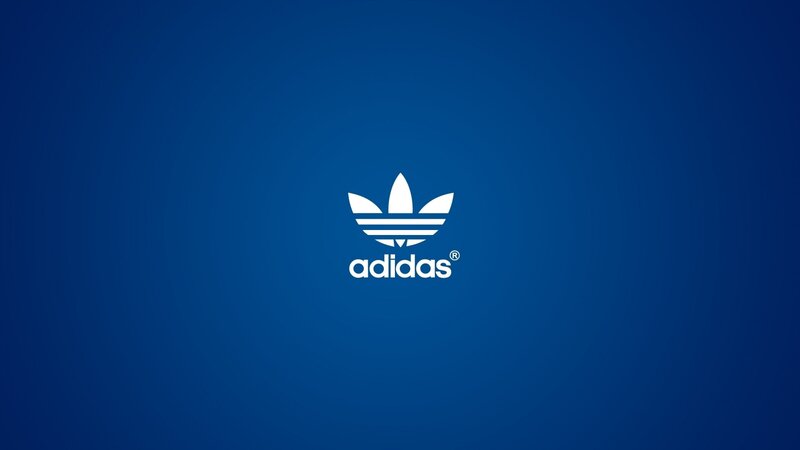 Adidas Logo on Blue — Minimalist, White