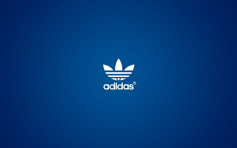 Adidas Logo on Blue — Text