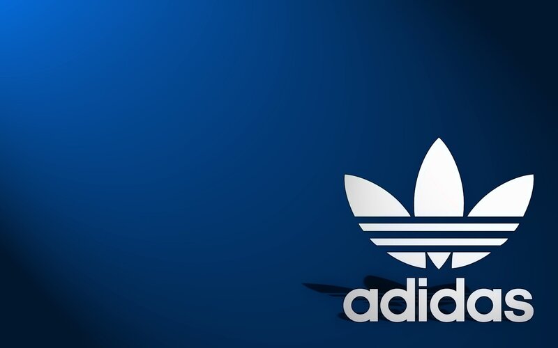 Adidas Logo on Blue — Vector Art, White