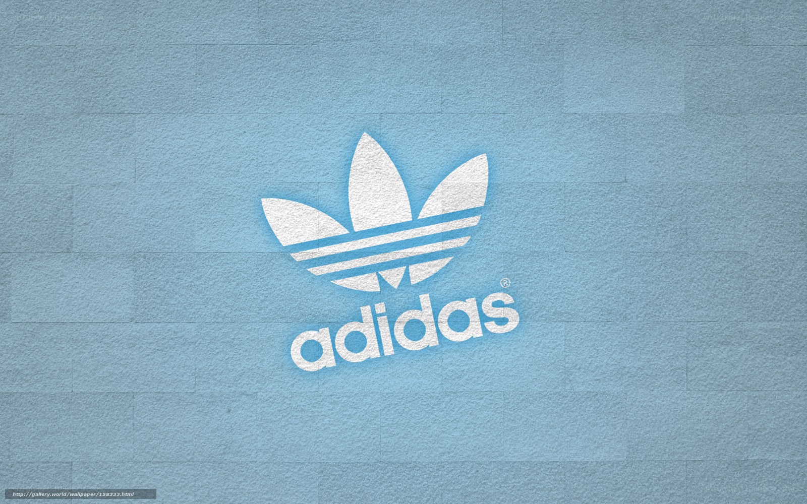 Adidas logo on blue wall