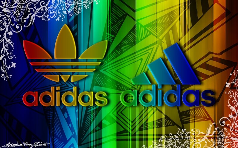 Adidas Logo on Colorful Background — Blue