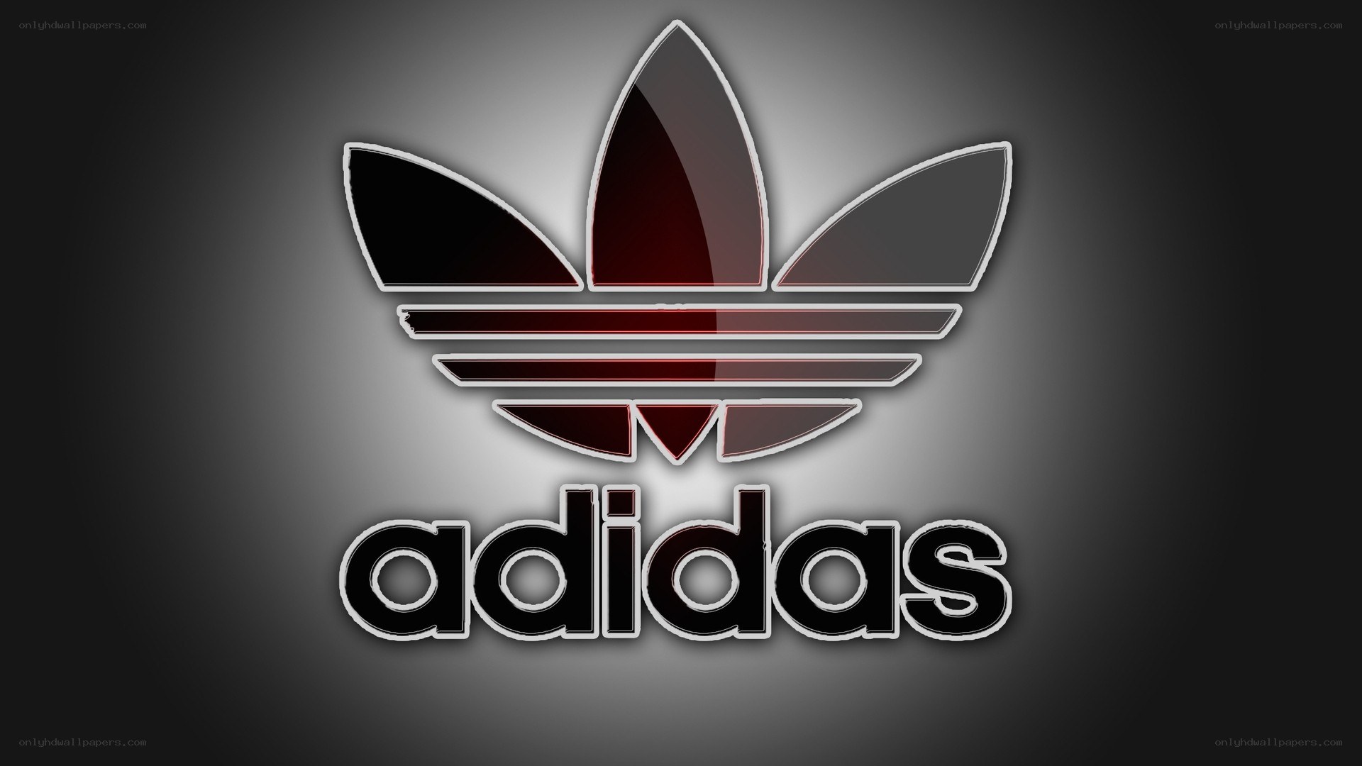 Adidas logo on dark background
