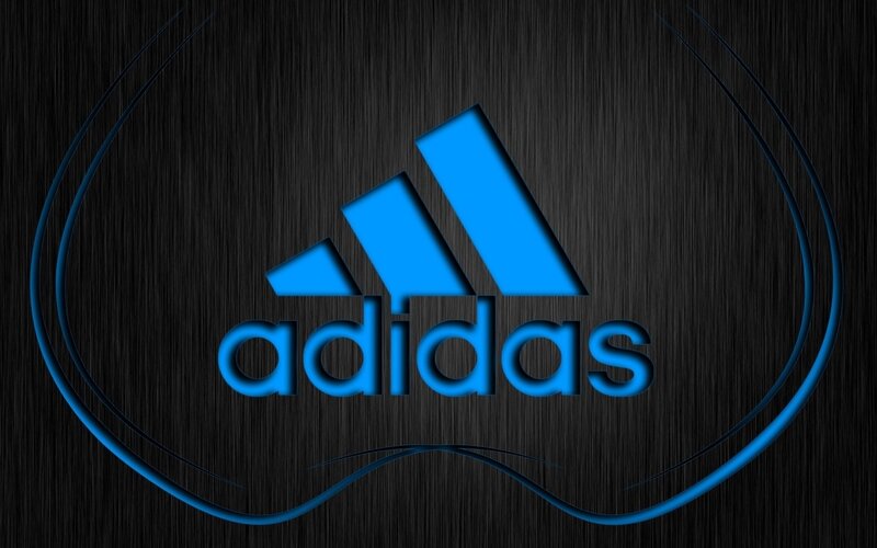 Adidas Logo on Dark Background — Black, Modern, Digital Art