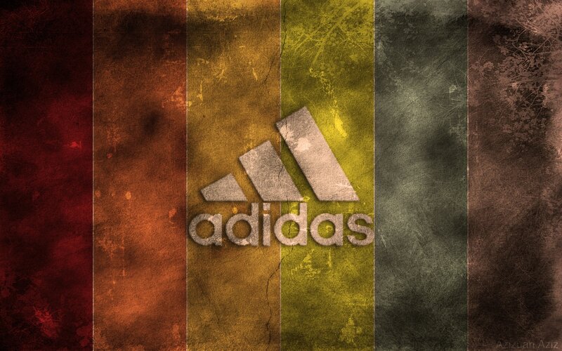 Adidas Logo on Textured Background — Red, Grungy