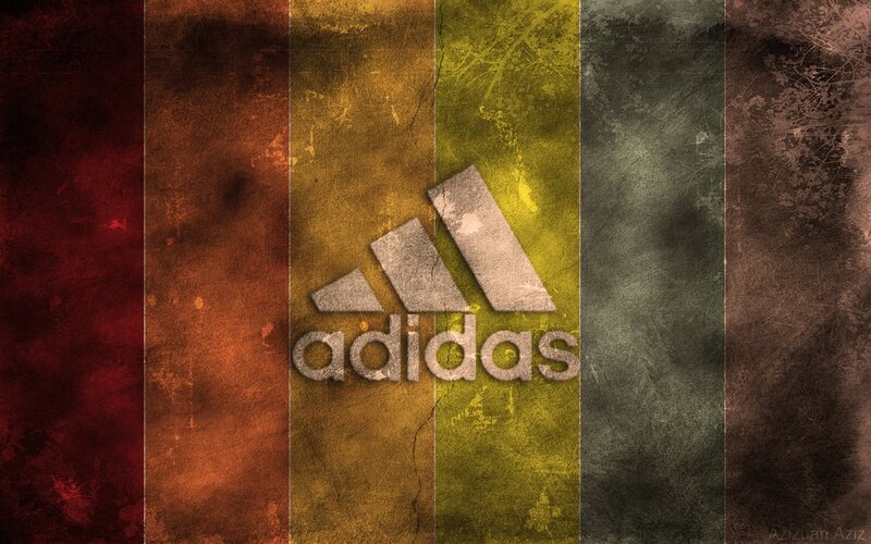 Adidas Logo on Textured Background — Red