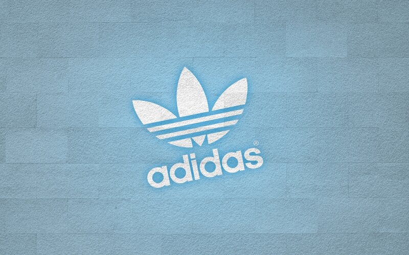 Adidas Logo on Wall — Blue