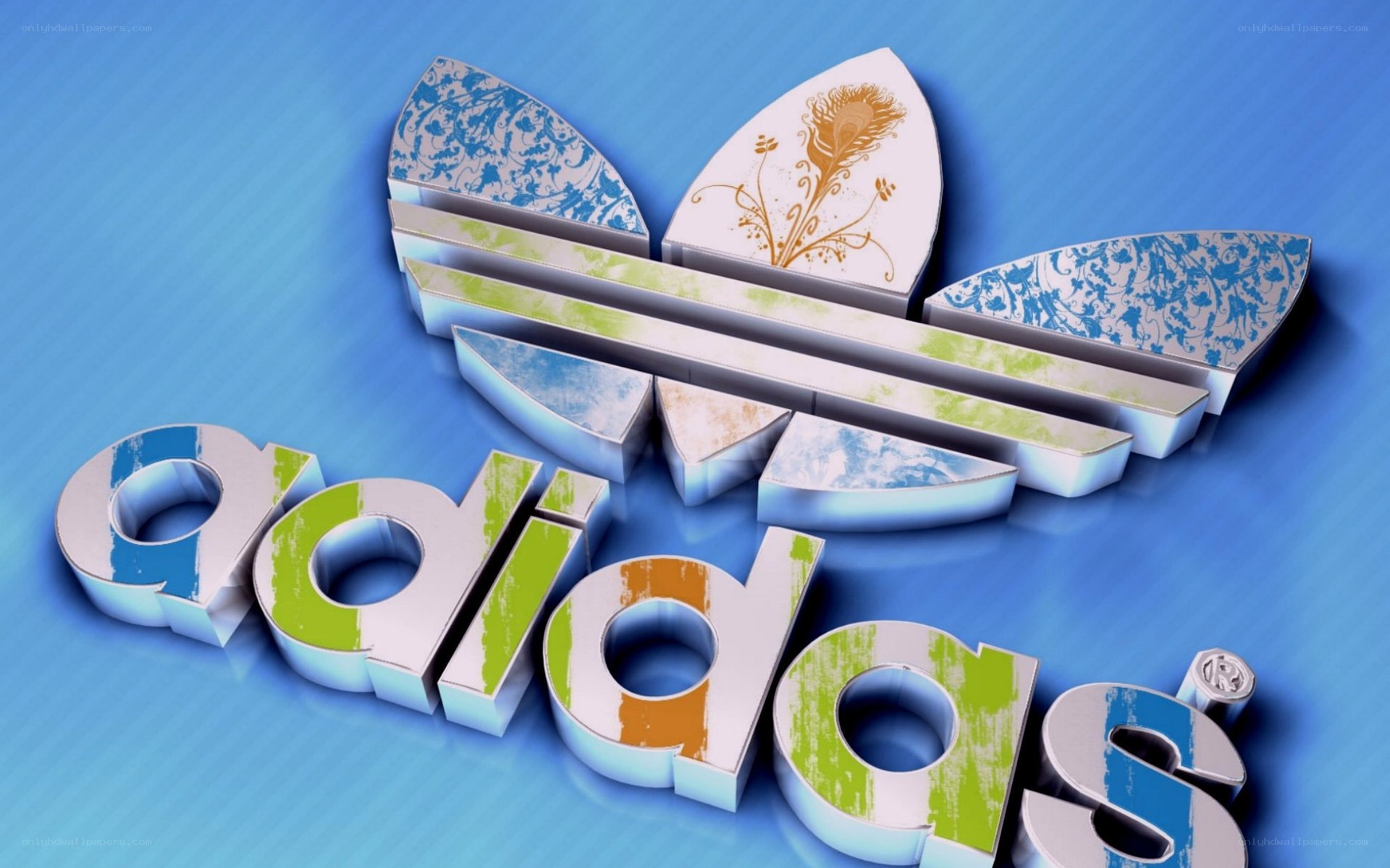 Adidas logo with floral design