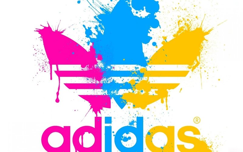 Adidas Logo with Paint Splatters — Pink
