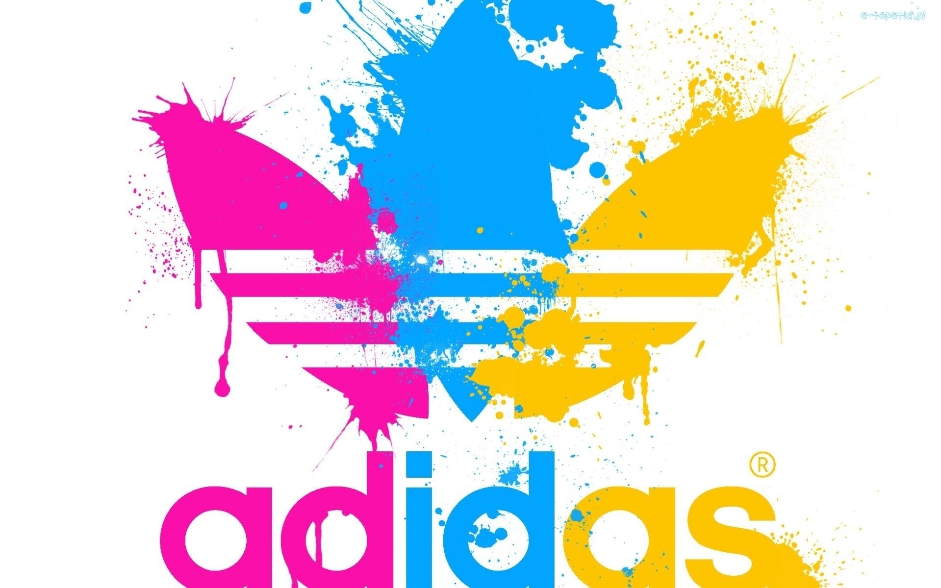 Adidas logo with paint splatters