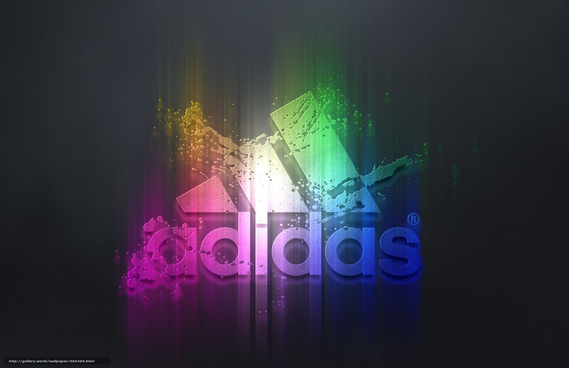 Adidas logo with rainbow effect